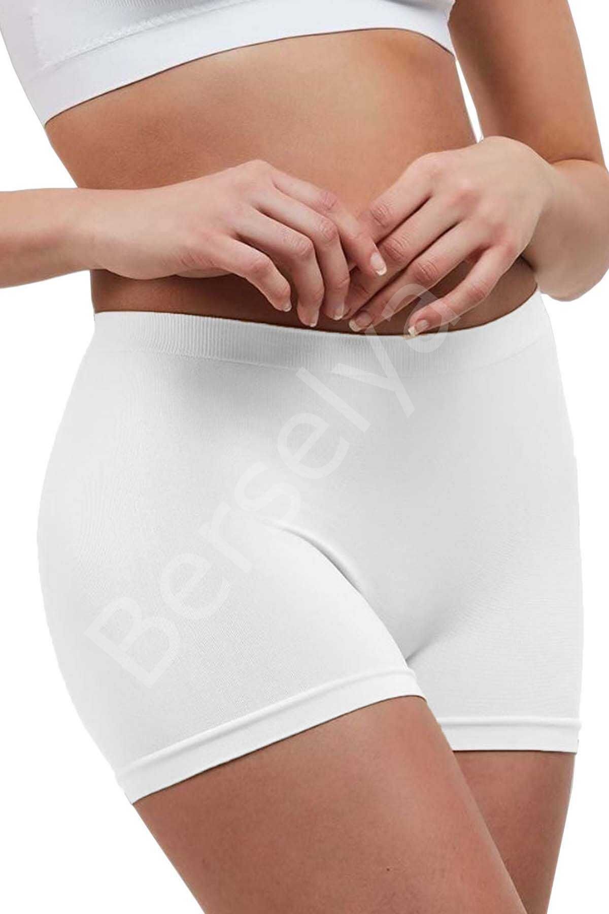 Elite Life Dikişsiz Kadın Boxer Beyaz Şort 830