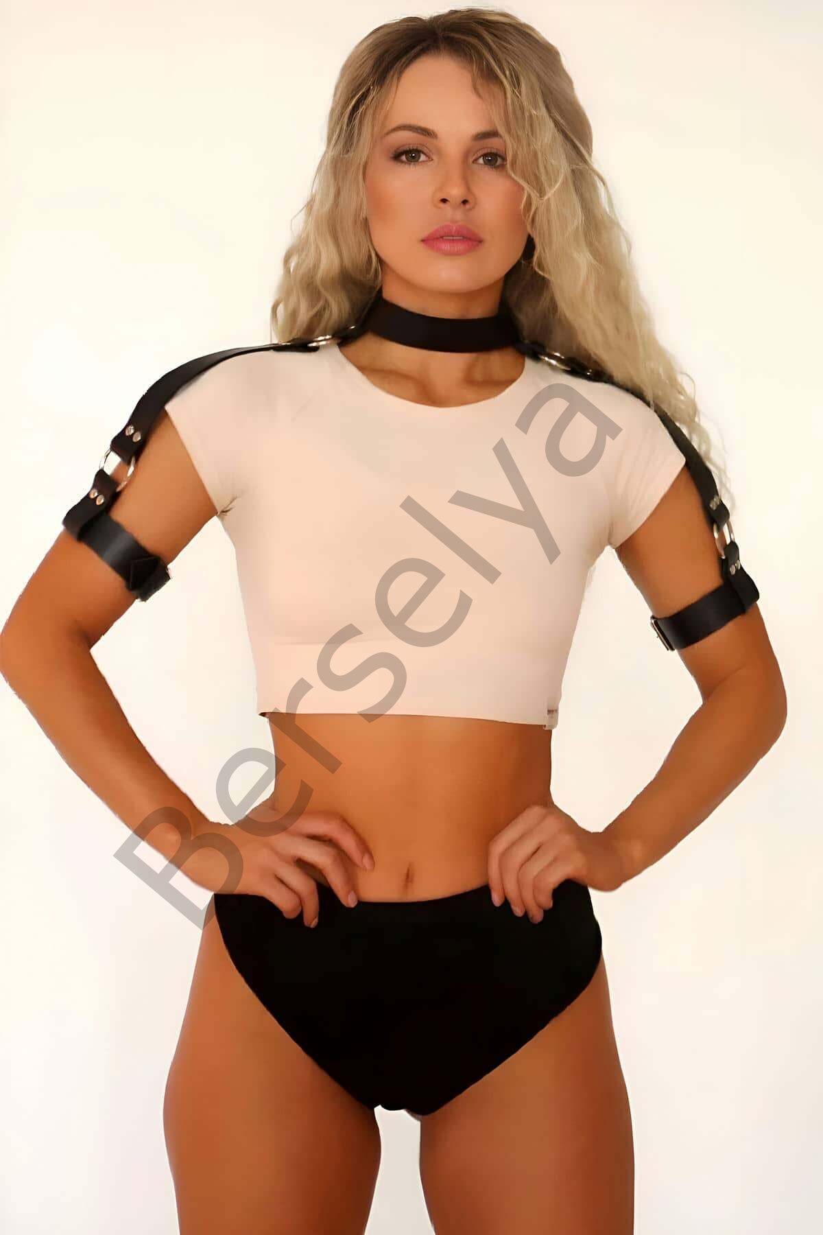 Boyun Ve Omuzdan Askılı Deri Harness - Brf1035