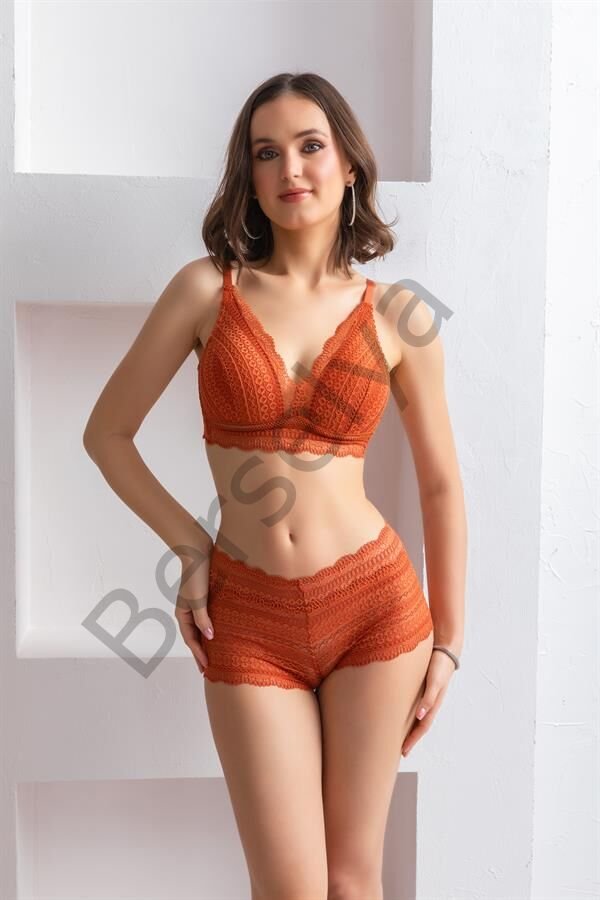 Bralet Sütyen Boxer Takım Kiremit (brf31813)