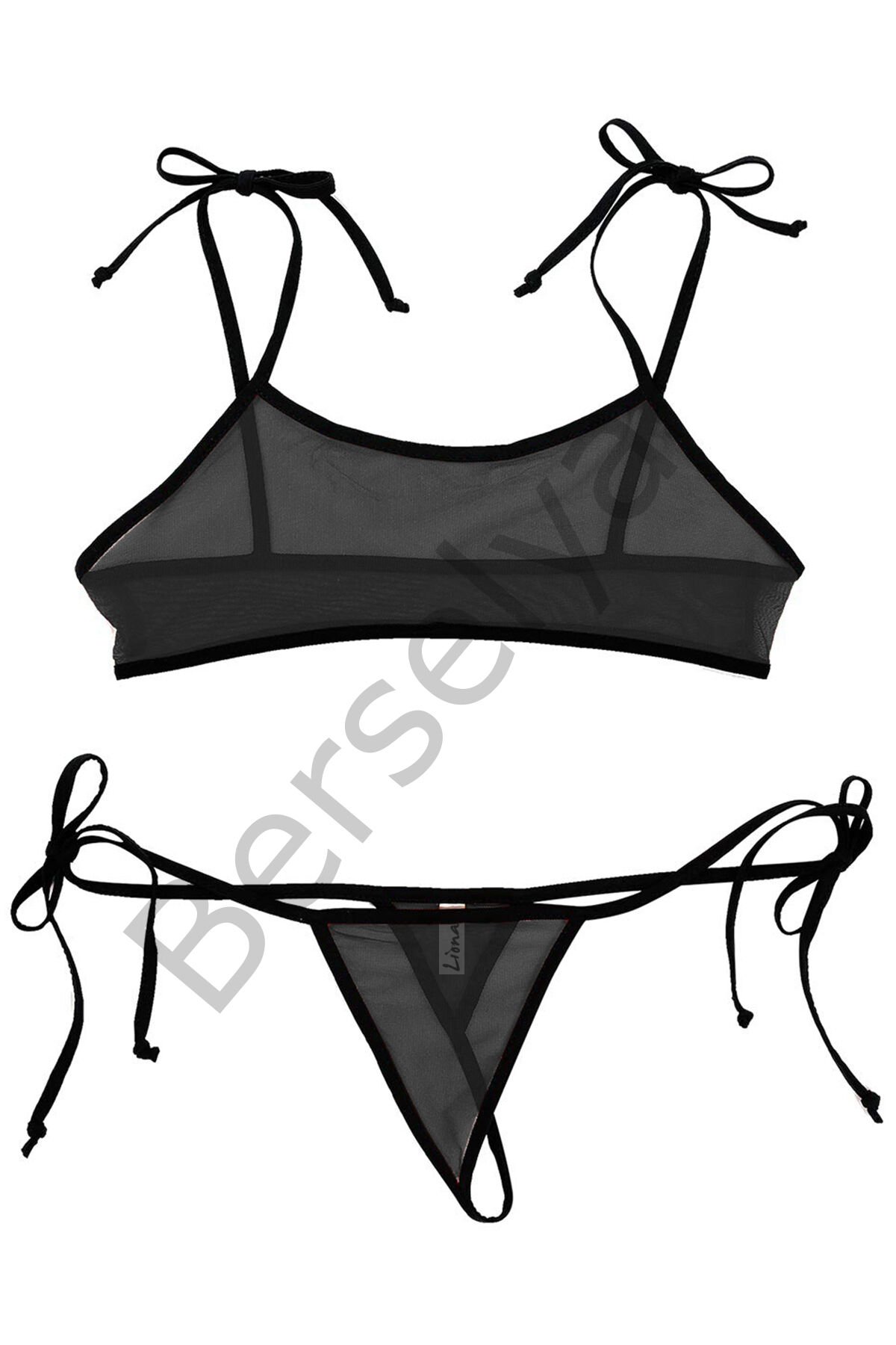 Fantazi İç Giyim Siyah Fantezi Sütyen Külot Takımı