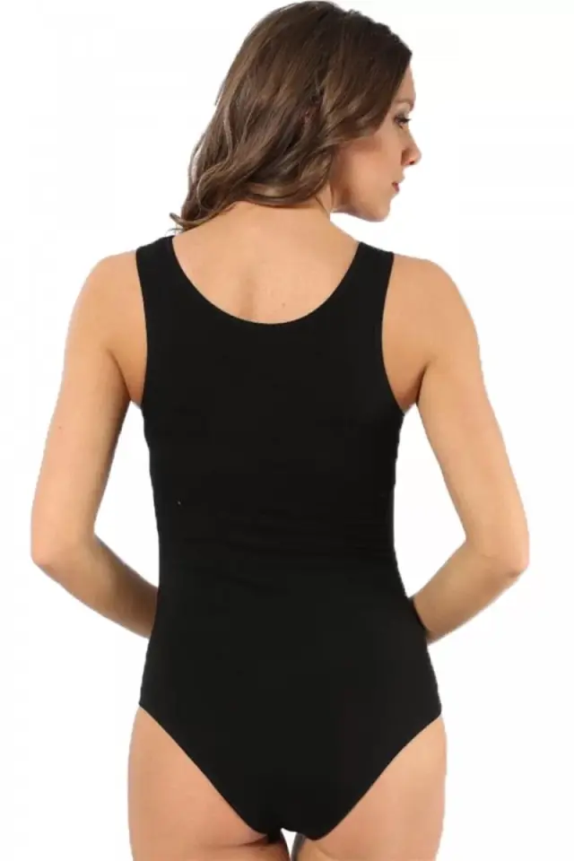 Bayan Kalın Askılı Body Siyah