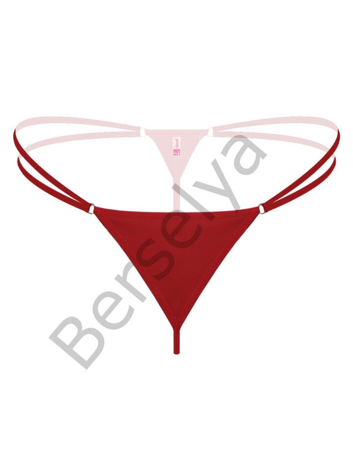 Lastikli Kırmızı Büyük Beden G String Tanga