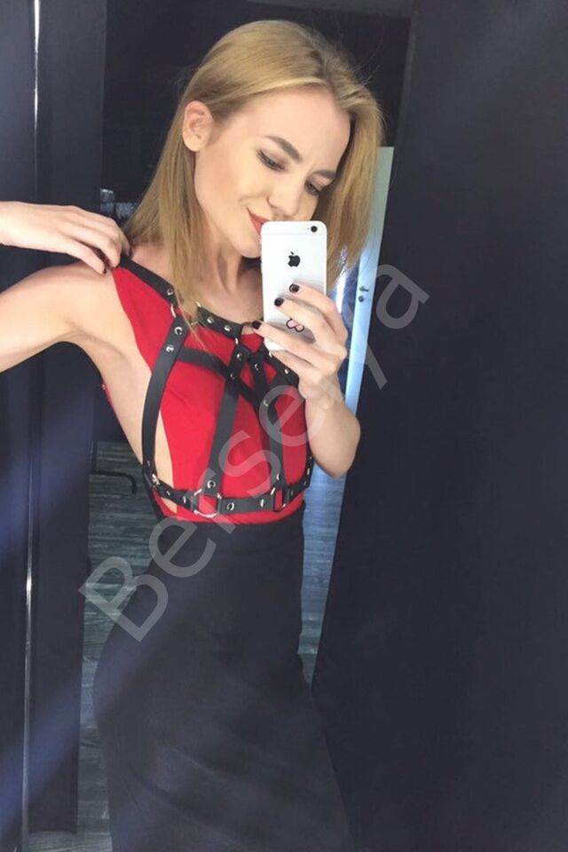 Şık Deri Fantazi Harness Büstiyer 1180