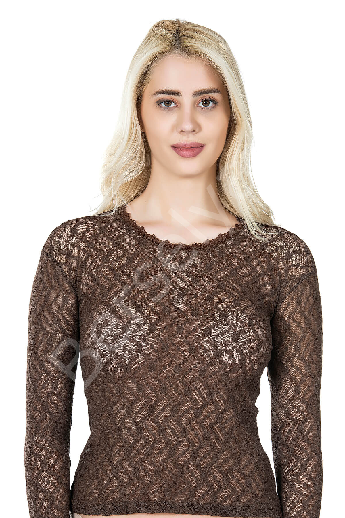 Uzun Kol Dantelli Kadın Tişört 279