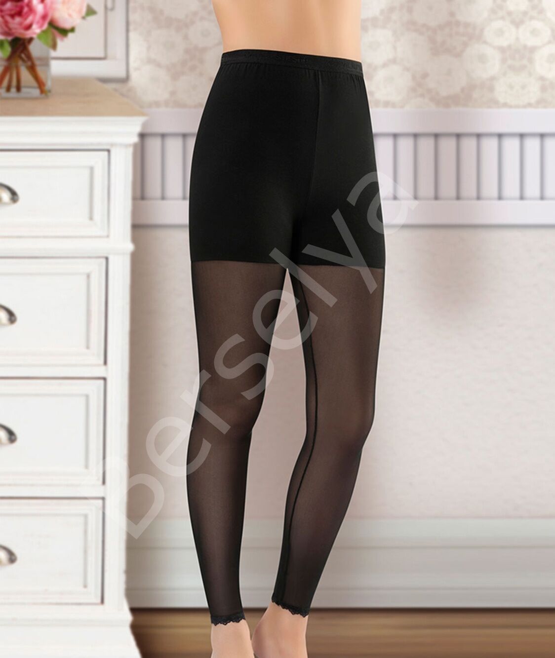 Transparan Detaylı Kadın Tayt 478