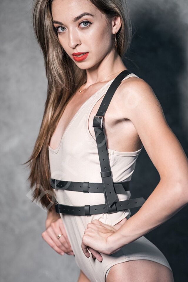 Seksi Deri Fantazi Göğüs Harness 1042