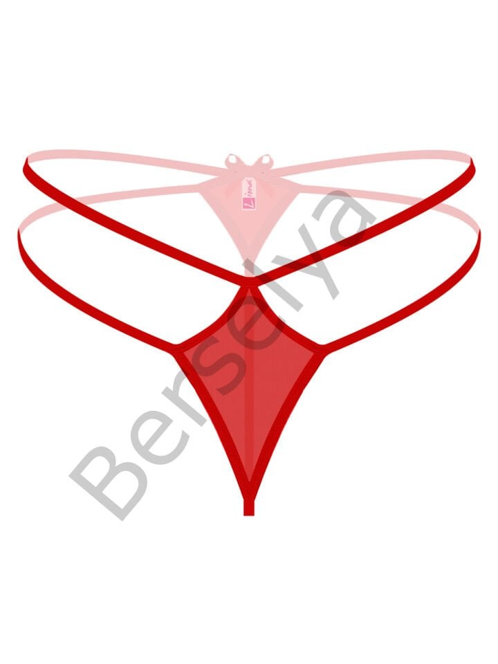 Büyük Beden Kırmızı Fantazi String Külot