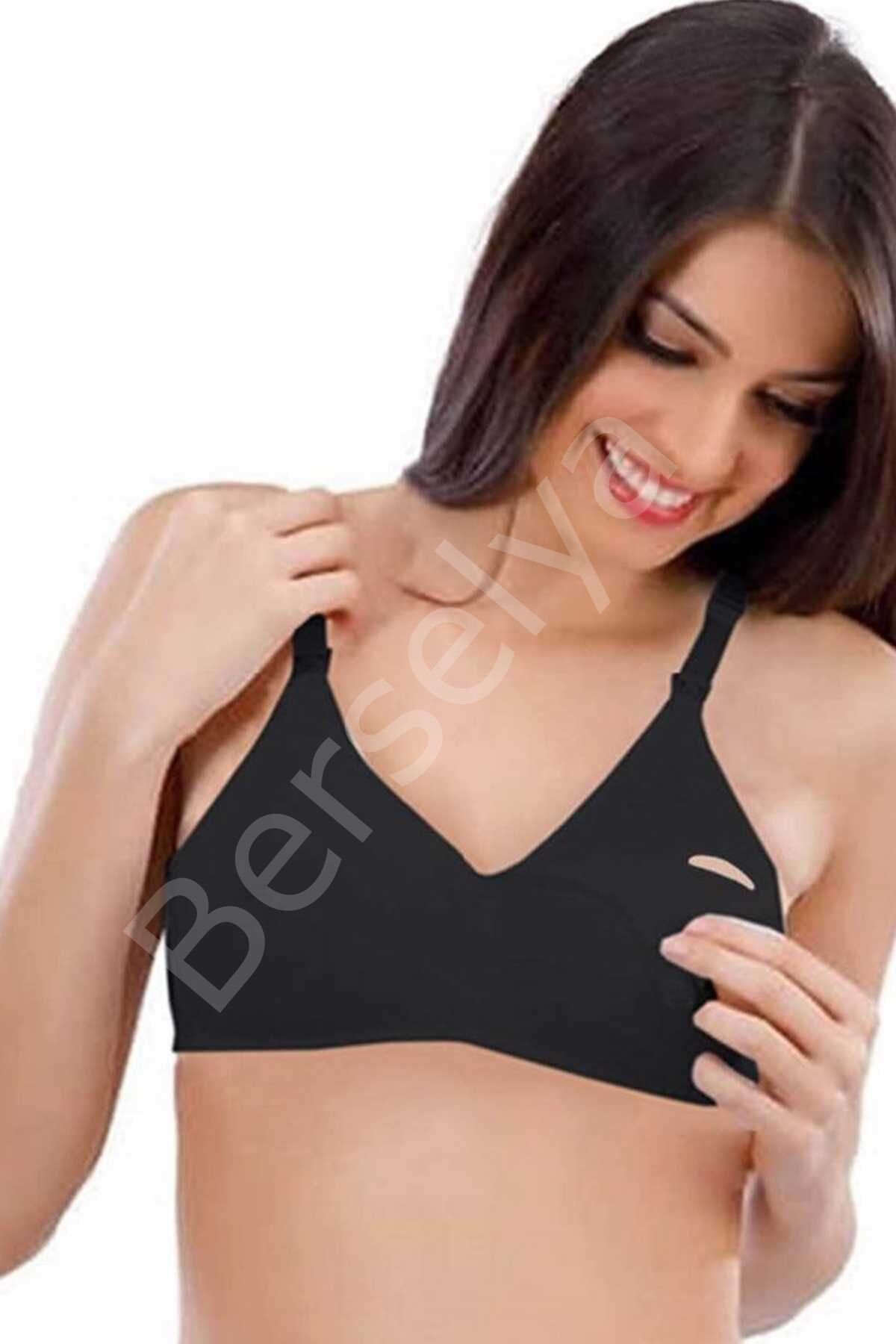 Penye Pamuklu Emzirme Sütyeni Siyah