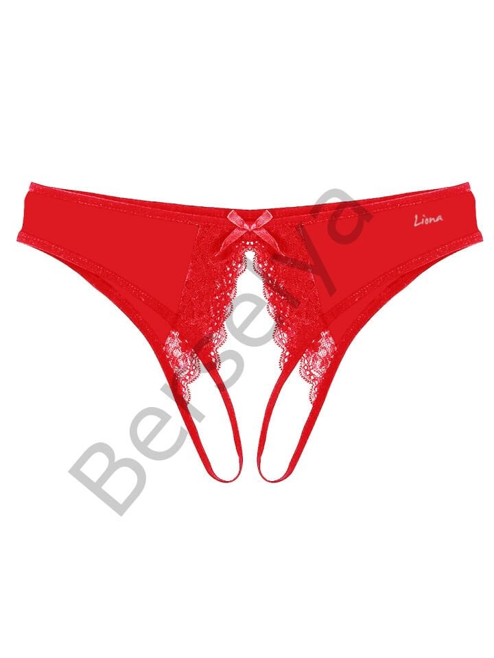 Ağı Açık Büyük Beden Kırmızı Fantazi Külot