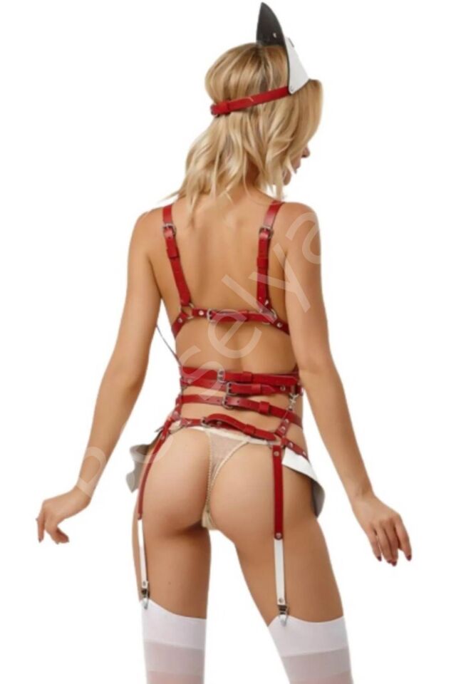 Kırmızı Hizmet Harness Kostüm Gd-2011
