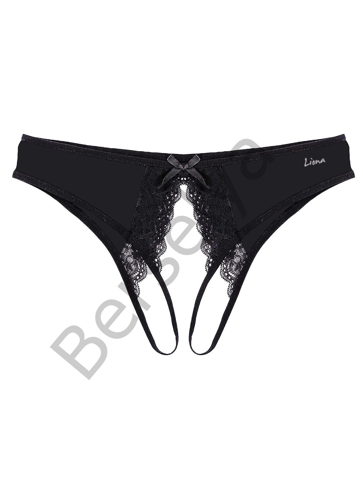 Özel Bölgesi Açık Büyük Beden Siyah Fantazi Külot