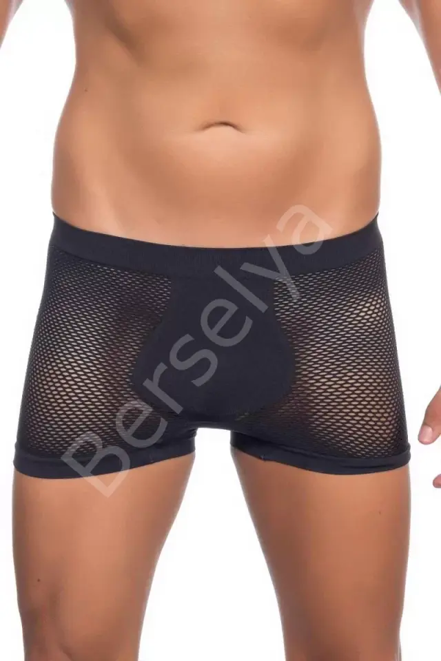 Siyah  2106 Fileli Soft Erkek Boxer