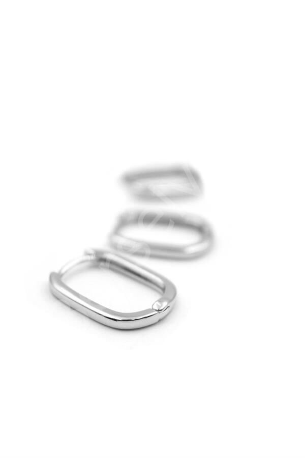 3'lü Taşsız Oval Halka Küpe - Gümüş