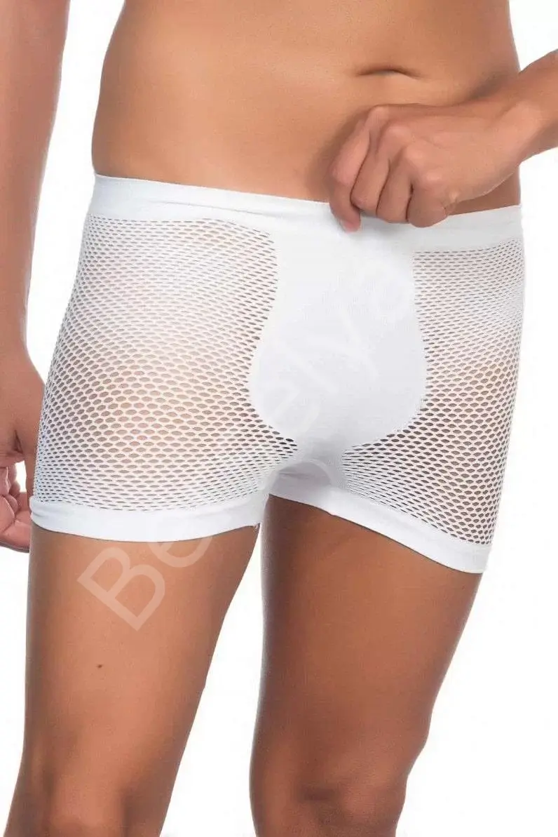 Beyaz  2106 Fileli Soft Erkek Boxer
