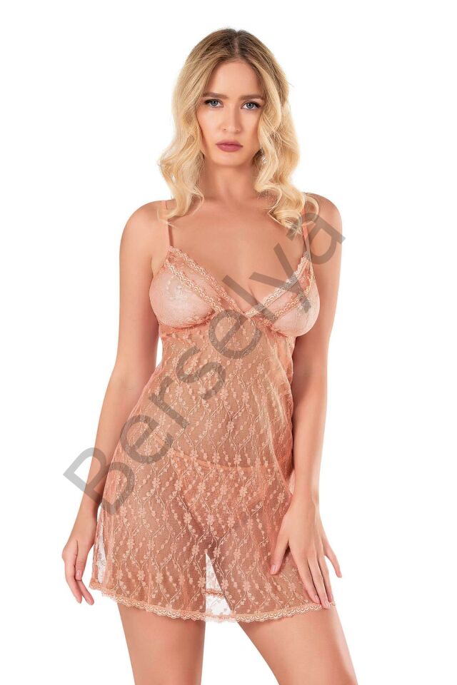 Koral Kısa Tül Gecelik