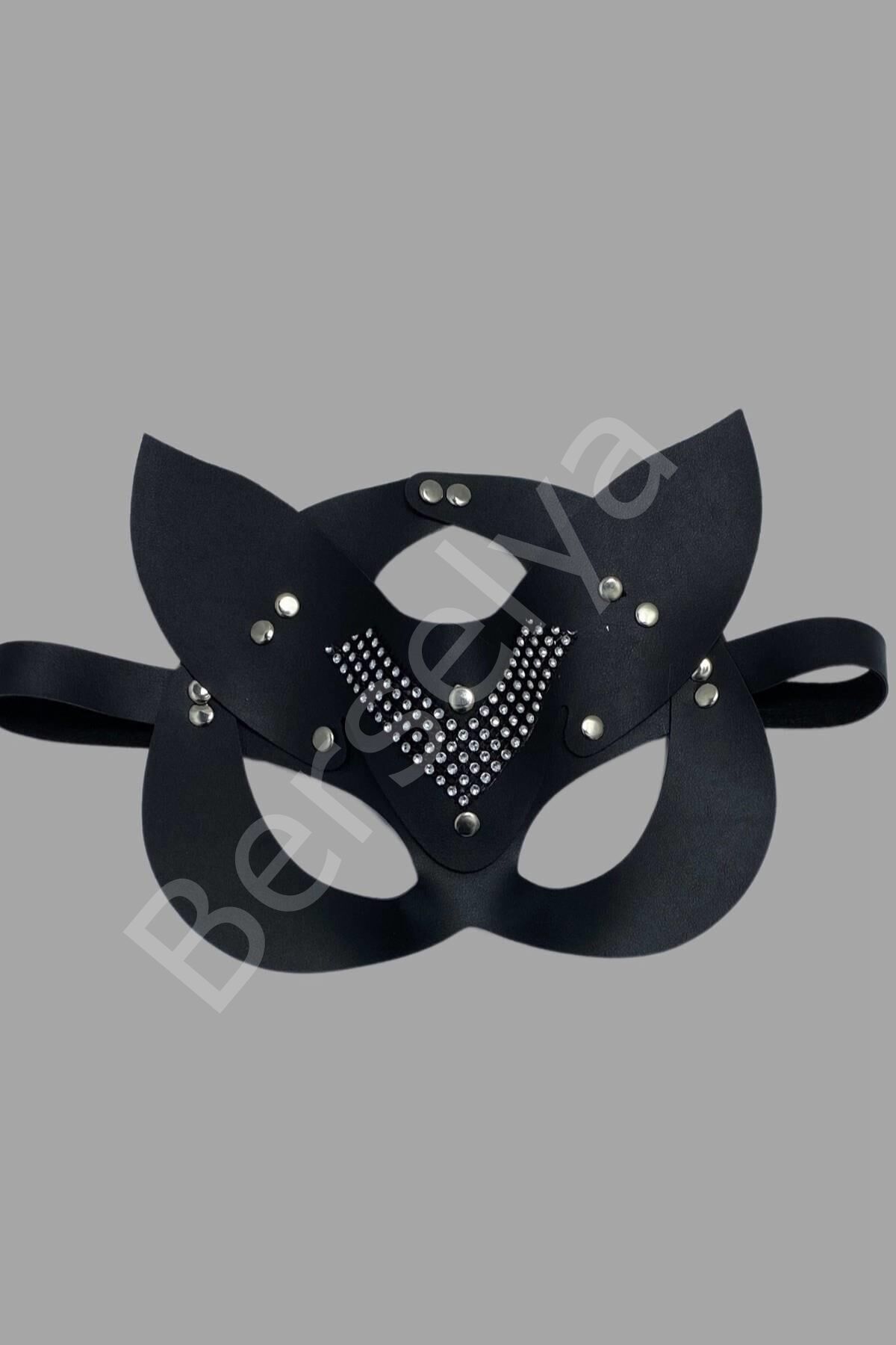 Taşlı Deri Haerness Sexi Maske 700947