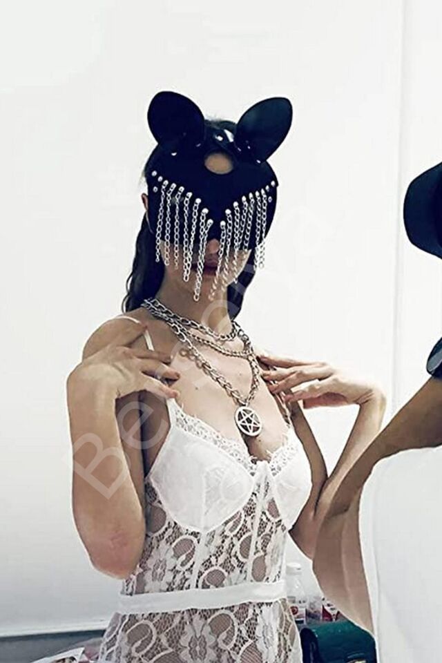 Siyah Maske Üstüne Zincir Aksesuarlı Harness 700915