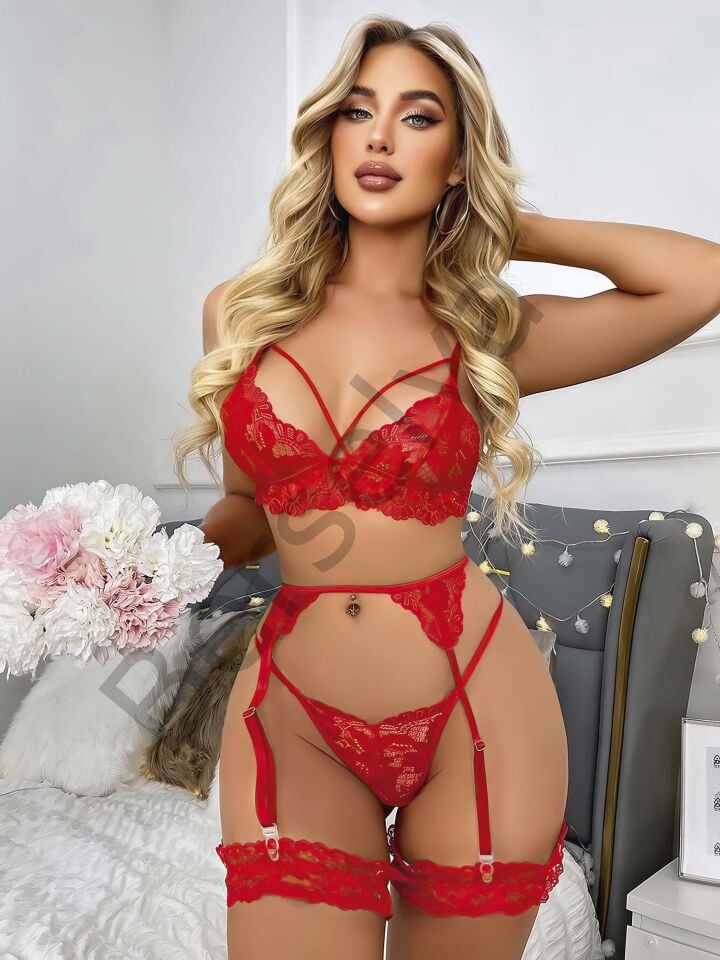 Kırmızı Jartiyer  Fantazi 5'li Takım 2069