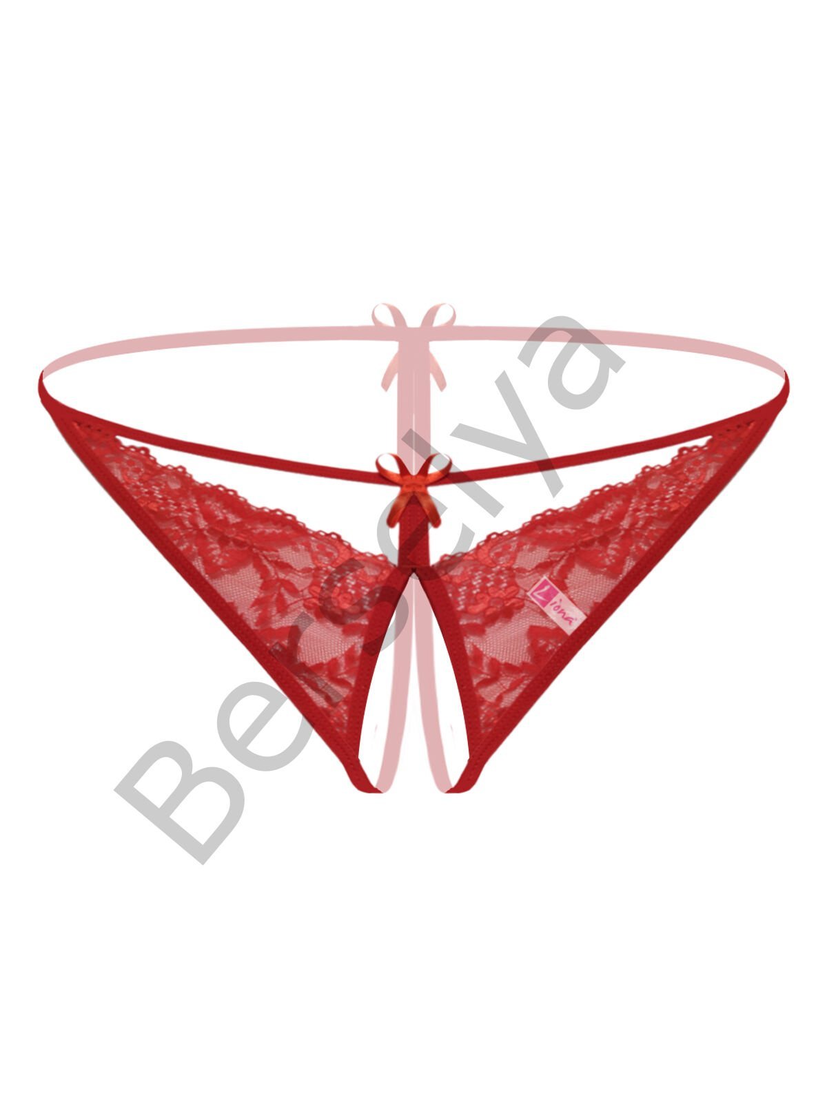 Büyük Beden Dantelli Kırmızı Fantezi Bato Külot