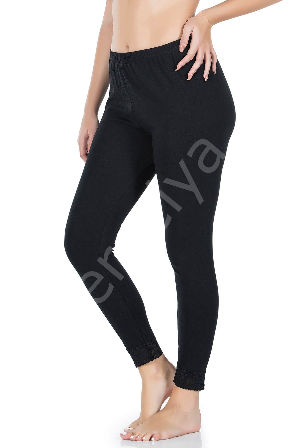 Paça Dantelli Uzun Kadın Tayt 413