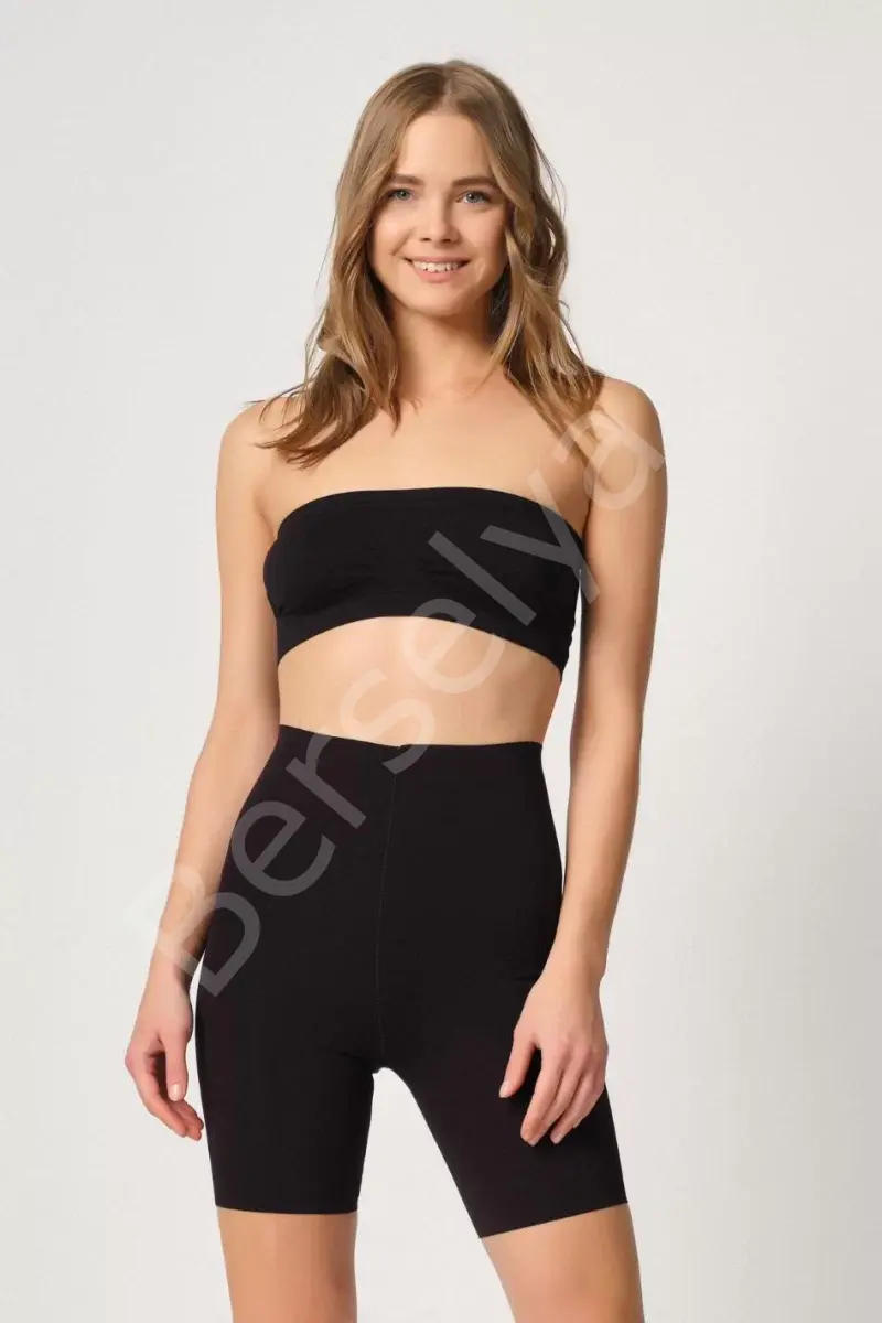 Siyah  2707 Lazer Yüksek Bel Paçalı Hayalet Korse