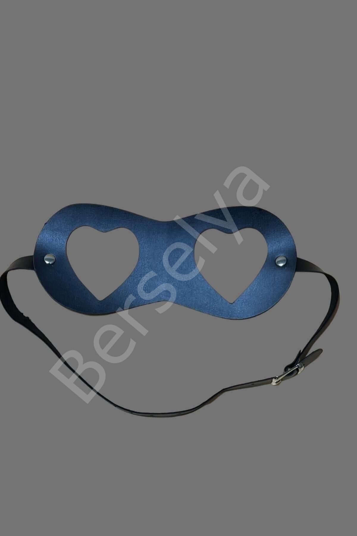 Siyah Yuvarlak Kalp Desen Deri Sexi Gözlük 800561