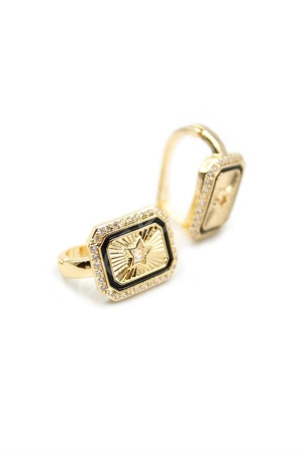 Yıldız Taşlı Küpe - Beyaz