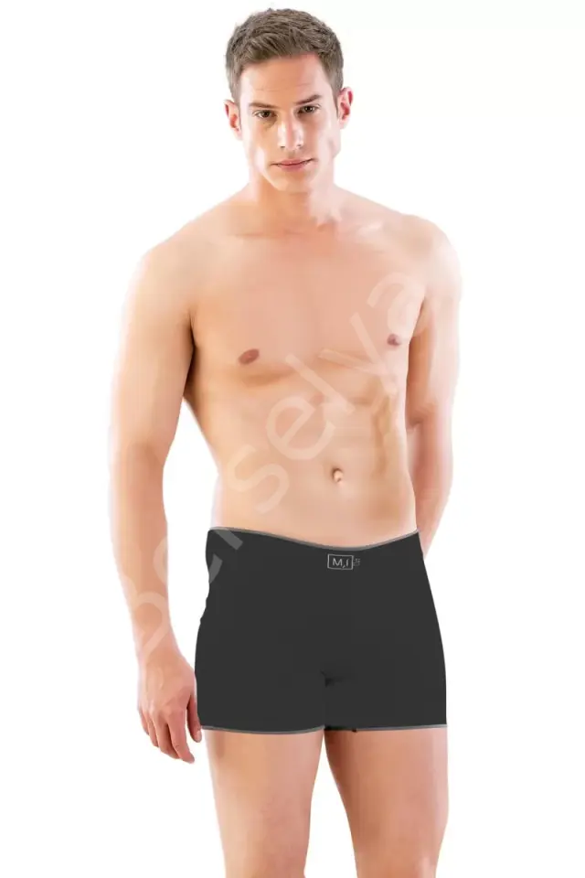 Siyah  2108 Seamless Uzun Erkek Boxer