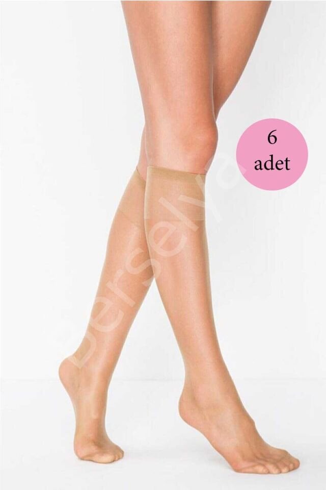 6 Adet Süper Ince 15 Den Mat Pantolon Çorabı Bronz