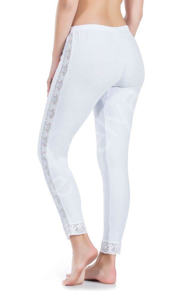 Dantel Şeritli Uzun Kadın Tayt 416