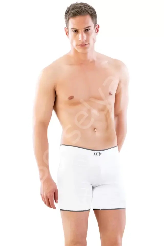 Beyaz  2108 Seamless Uzun Erkek Boxer