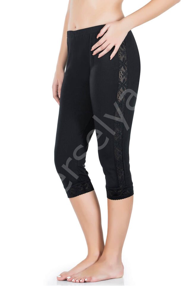 Şeritli Kısa Kadın Tayt 417