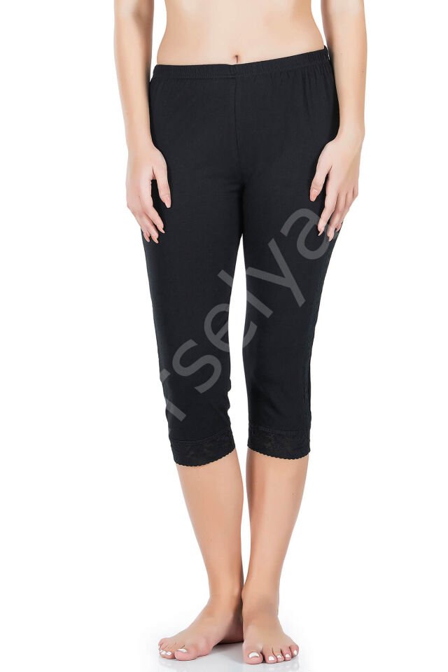 Şeritli Kısa Kadın Tayt 417