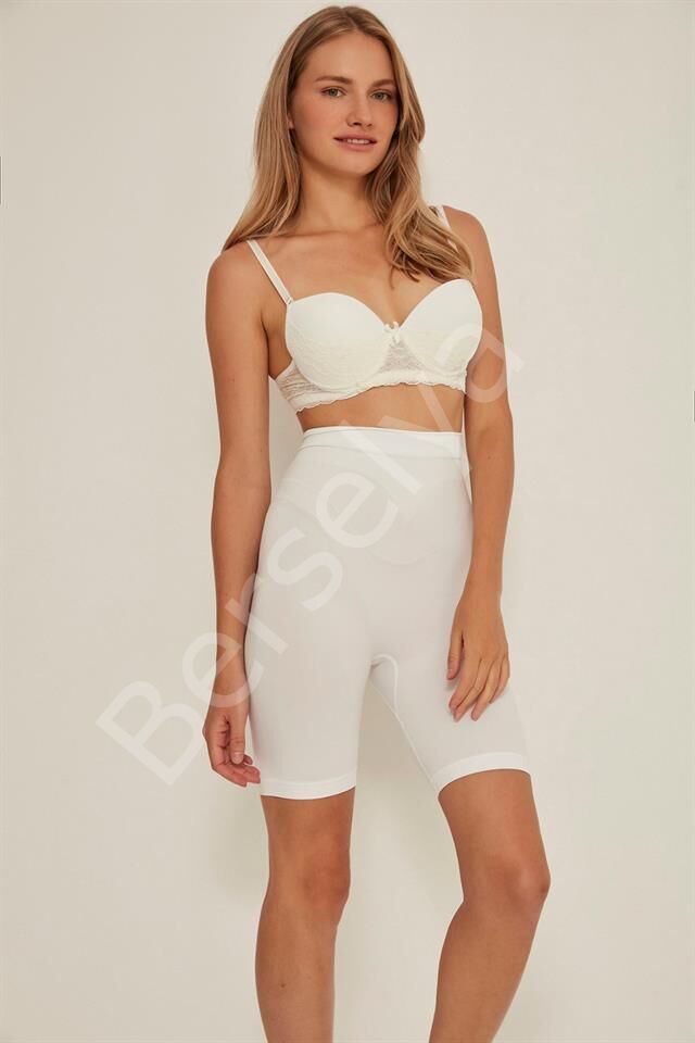 Beyaz Emay 3005 Soft Uzun Paça Boxer