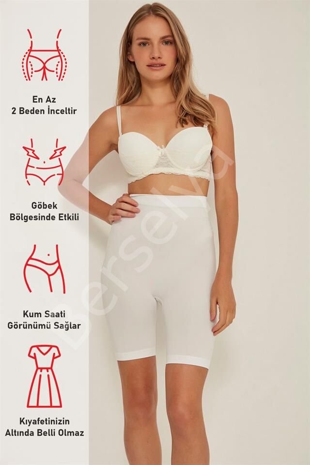Beyaz Emay 3005 Soft Uzun Paça Boxer