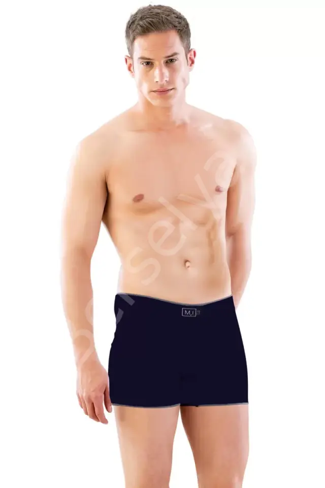 Lacivert  2108 Seamless Uzun Erkek Boxer