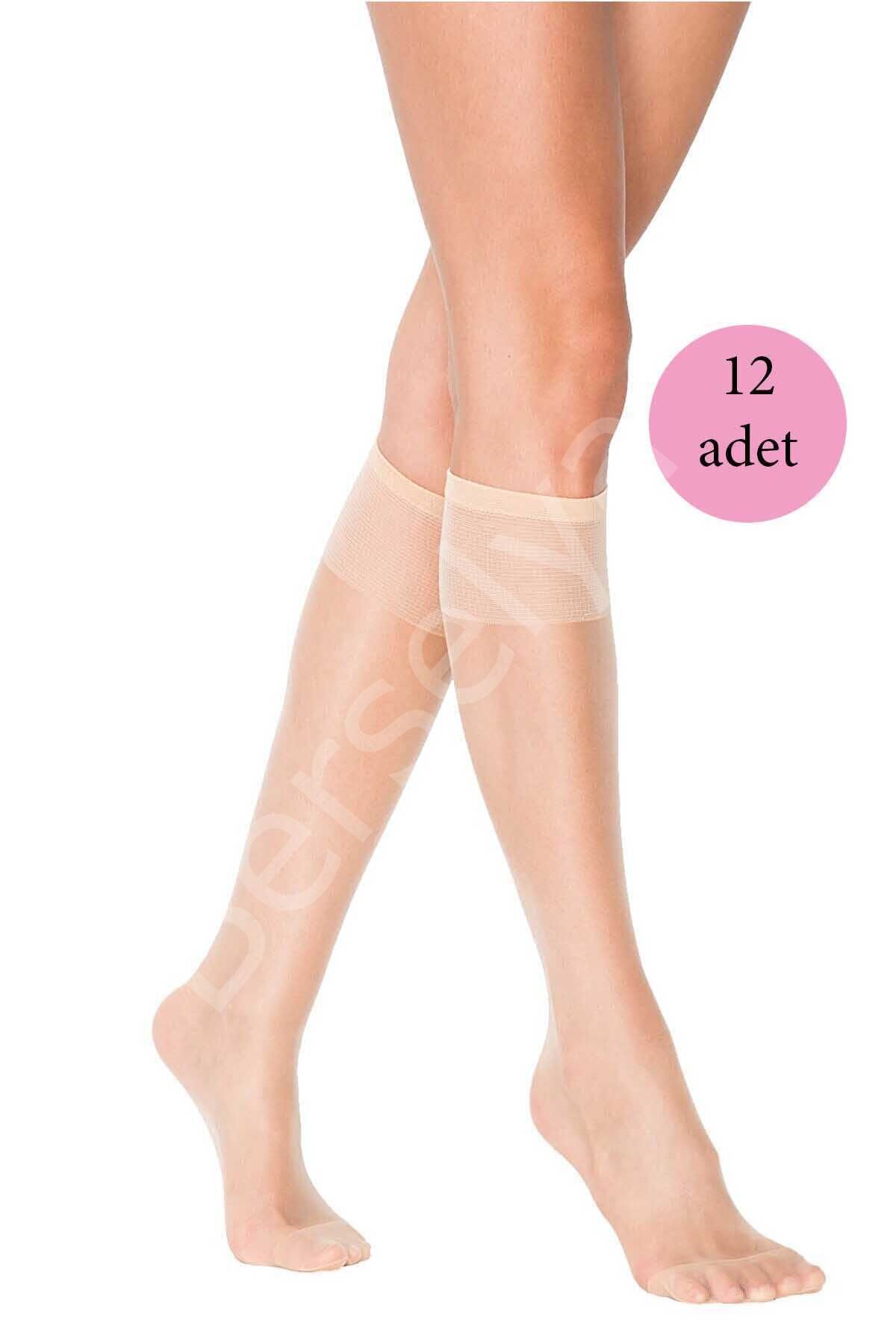 12 Adet Süper Ince 15 Den Mat Pantolon Çorabı Açık Ten