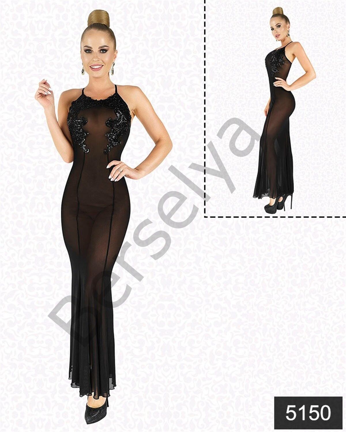 Göğüs Dekoltesi Sim Güpürlü Gecelik