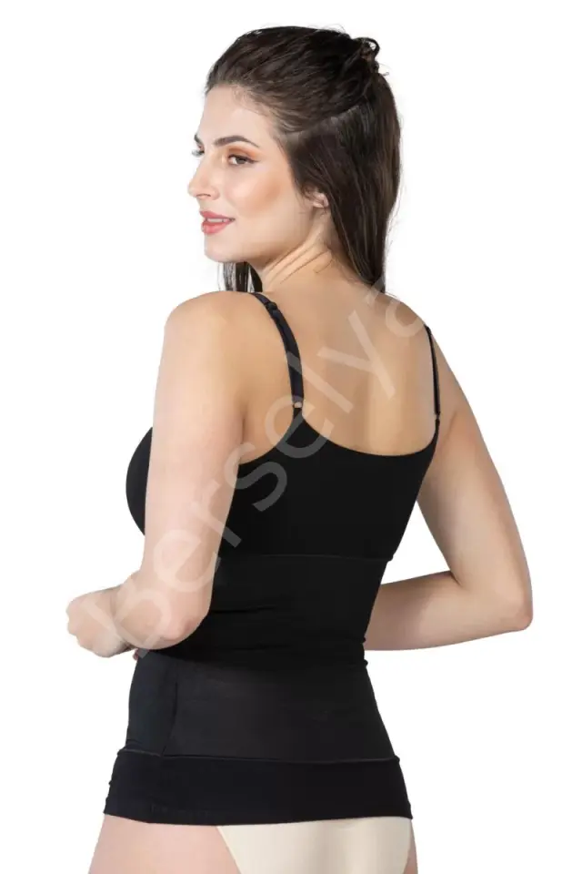 Siyah  1402 Modal Cotton Emzirme Atlet Korse