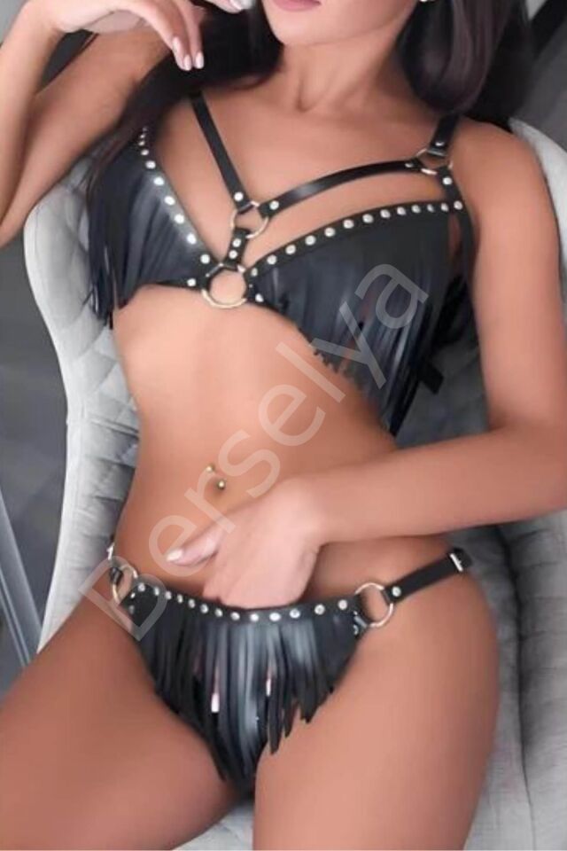 Siyah Deri Püsküllü Harness Takım Gd-2142s