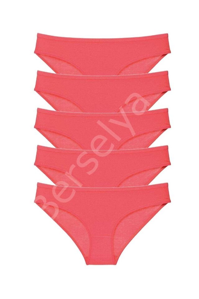 5 adet Süper Eko Set Likralı Kadın Slip Külot Fuşya L