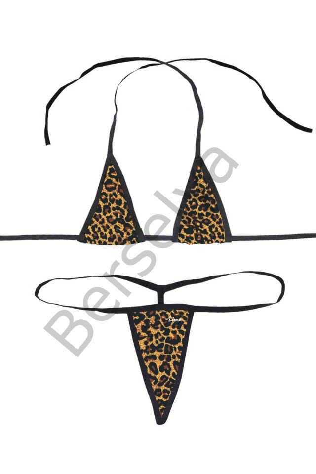 Fantezi İç Giyim Leopar Desenli Fantazi Sütyen Külot Takımı