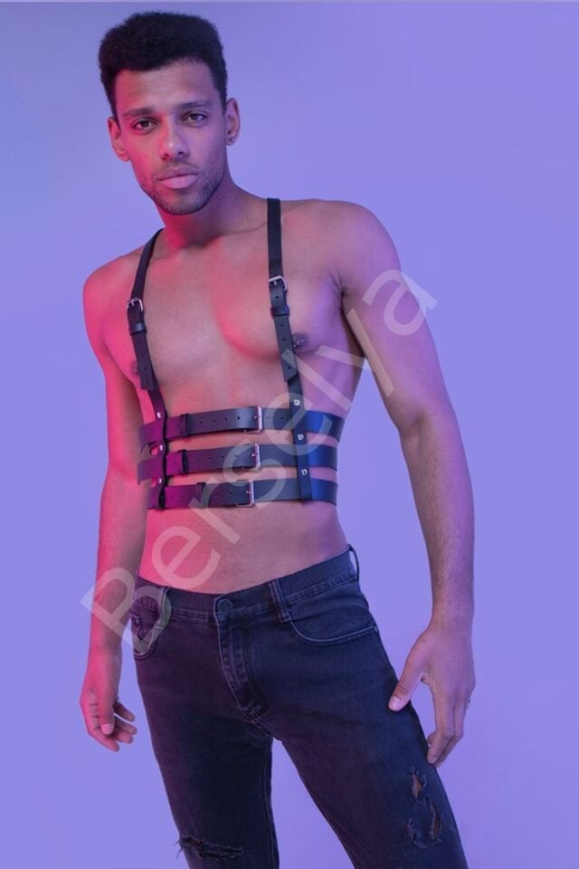 Askılı Erkek  Fantazi Harness Büstiyer 1160