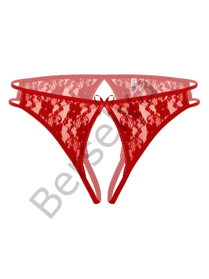 Ağı Açık Büyük Beden Kırmızı Fantazi Bato Külot