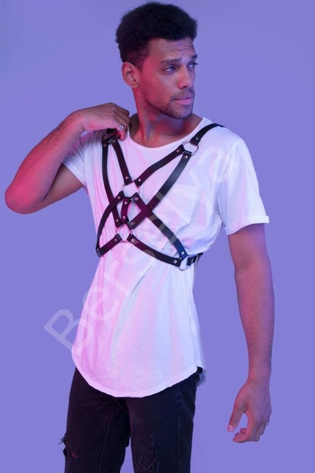 Şık Tasarım Erkek  Deri Fantazi Harness 1161