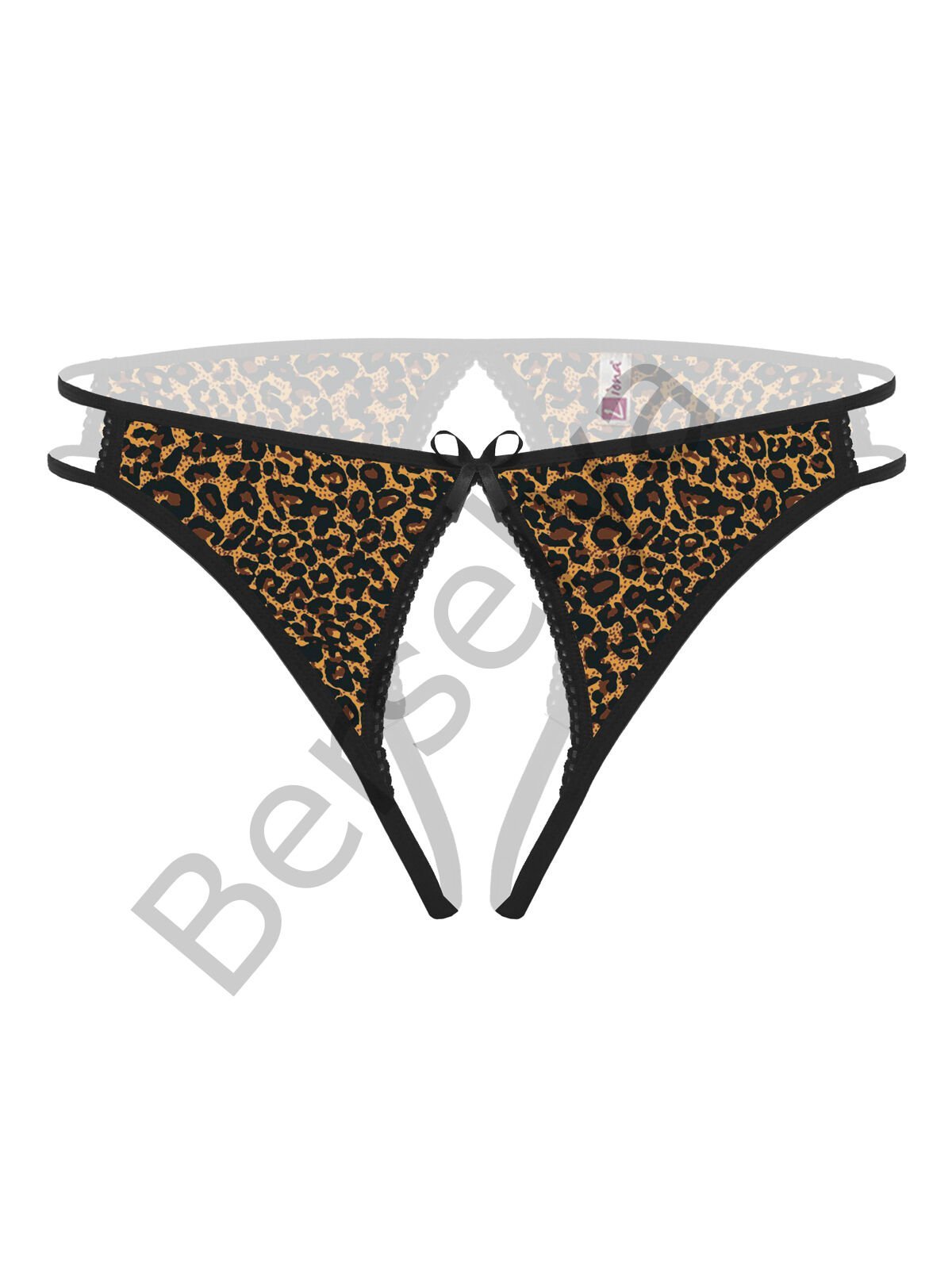 Ağı Açık Leopar Desenli Büyük Beden Fantazi Külot