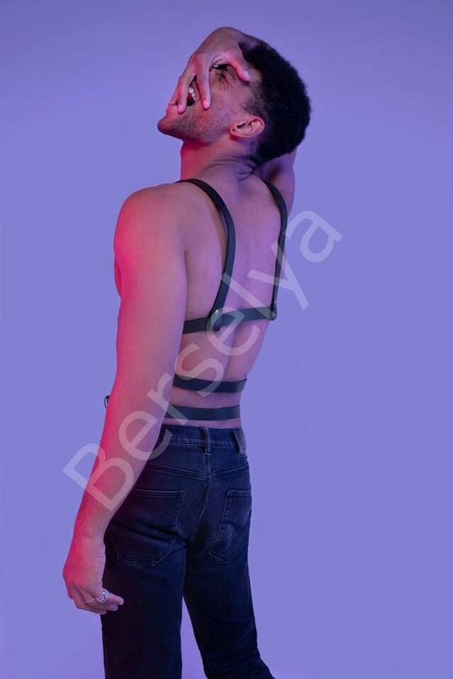 Özel Tasarım Deri Erkek  Fantazi Harness 1163