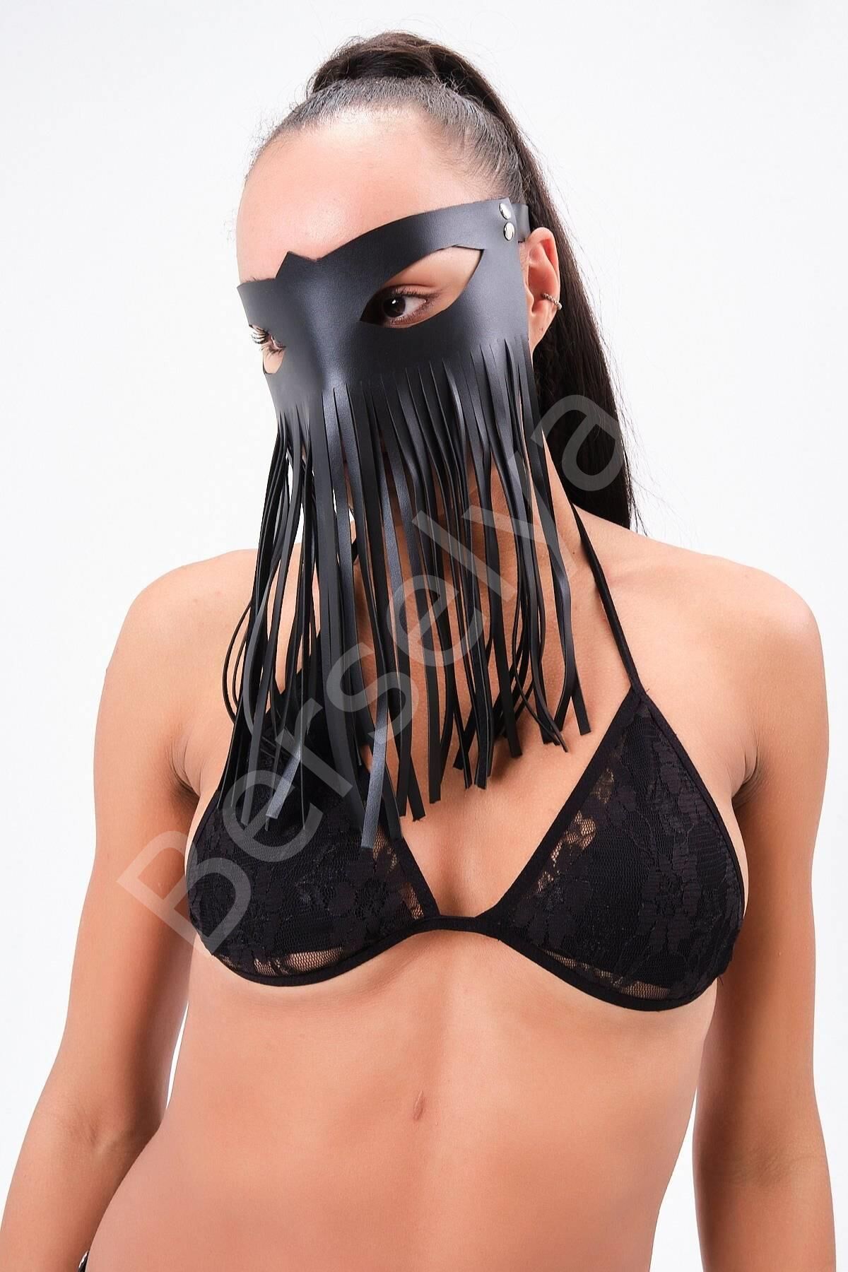 Fantezi Kısa Püsküllü Kadın Maske 800421kısa