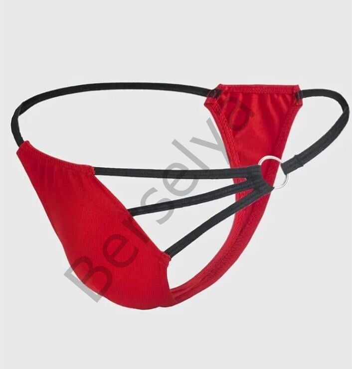 Erkek  Kırmızı Metalli Tanga İç Giyim