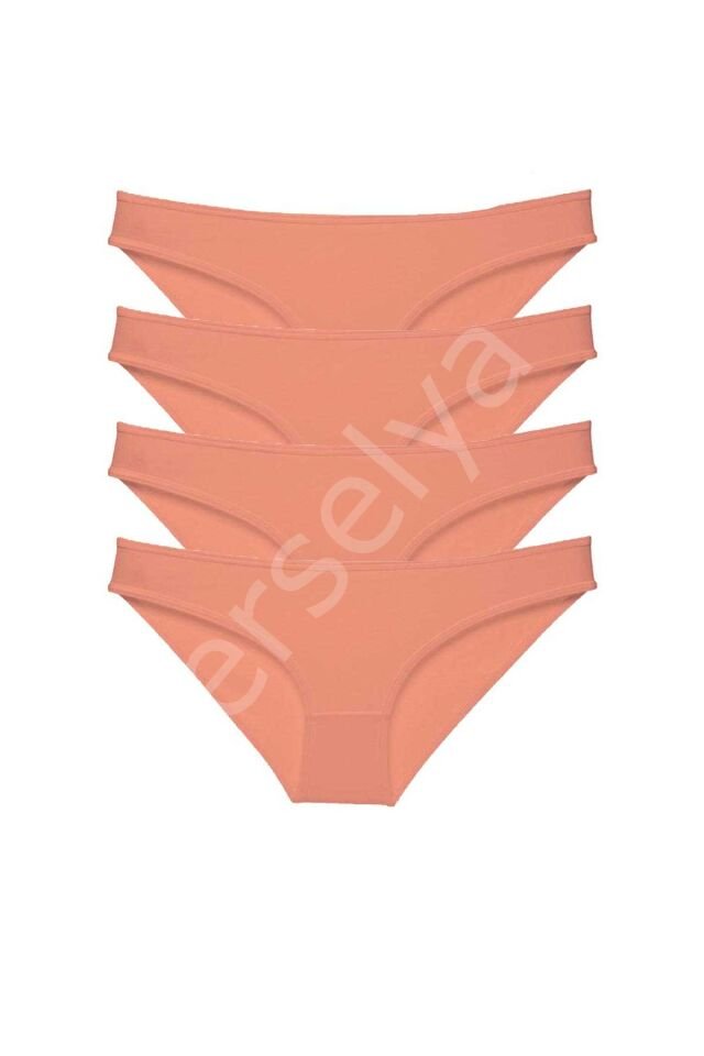 4 Adet Süper Eko Set Likralı Kadın Slip Külot Pudra